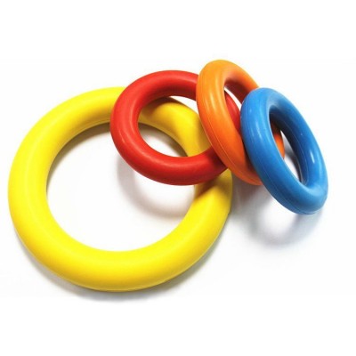 Amazon hot selling nature rubber O ring donut durable dog chew toy for Aggressive Chewers size 15cm