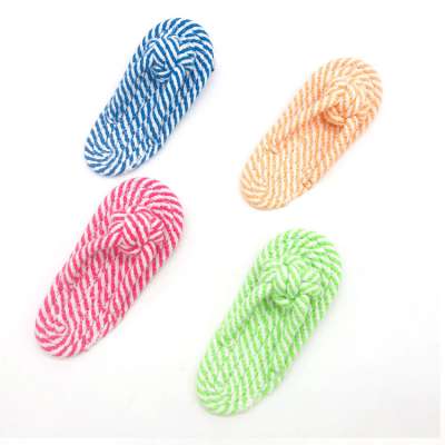 4 colors Dog Toys Woven Cotton Rope Pet Toy Dog Molars Bite Resistant Slippers chew toy